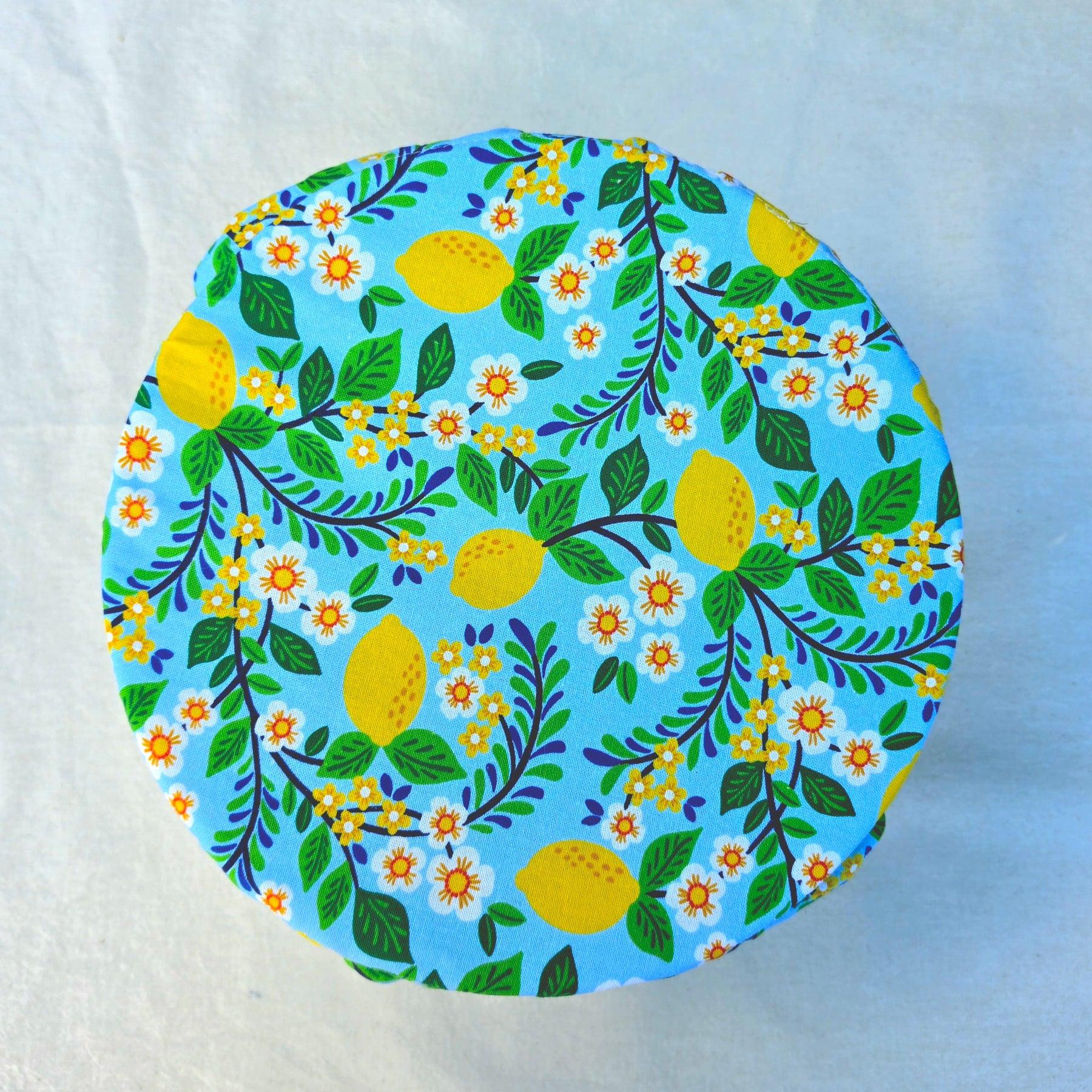 Reusable Linen & Cotton Bowl Cover - Lemons