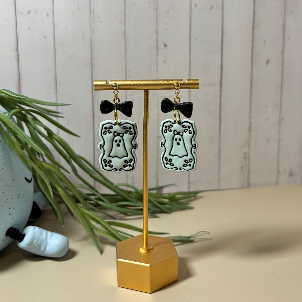 Mable Ghost Earrings | Halloween Polymer Clay Dangles