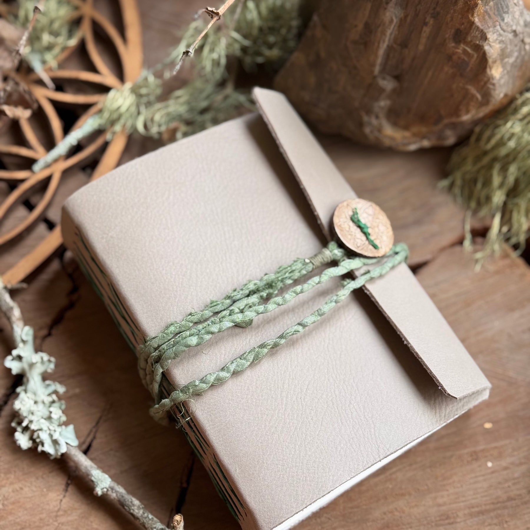 Warm Grey Leather French Twist Signature Journal