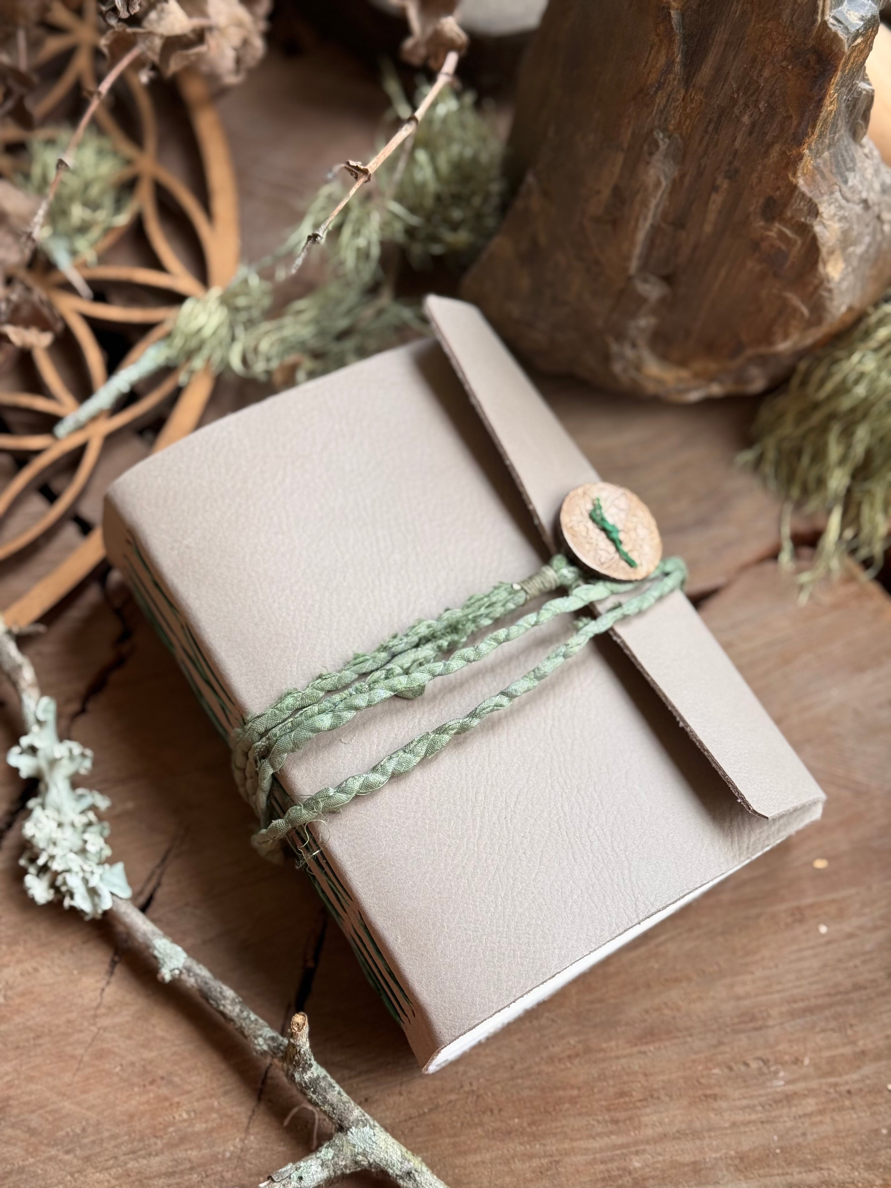 Warm Grey Leather French Twist Signature Journal