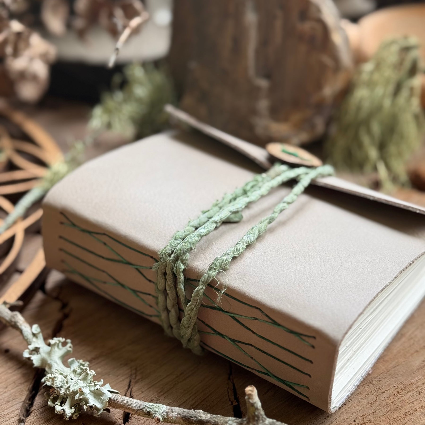 Warm Grey Leather French Twist Signature Journal