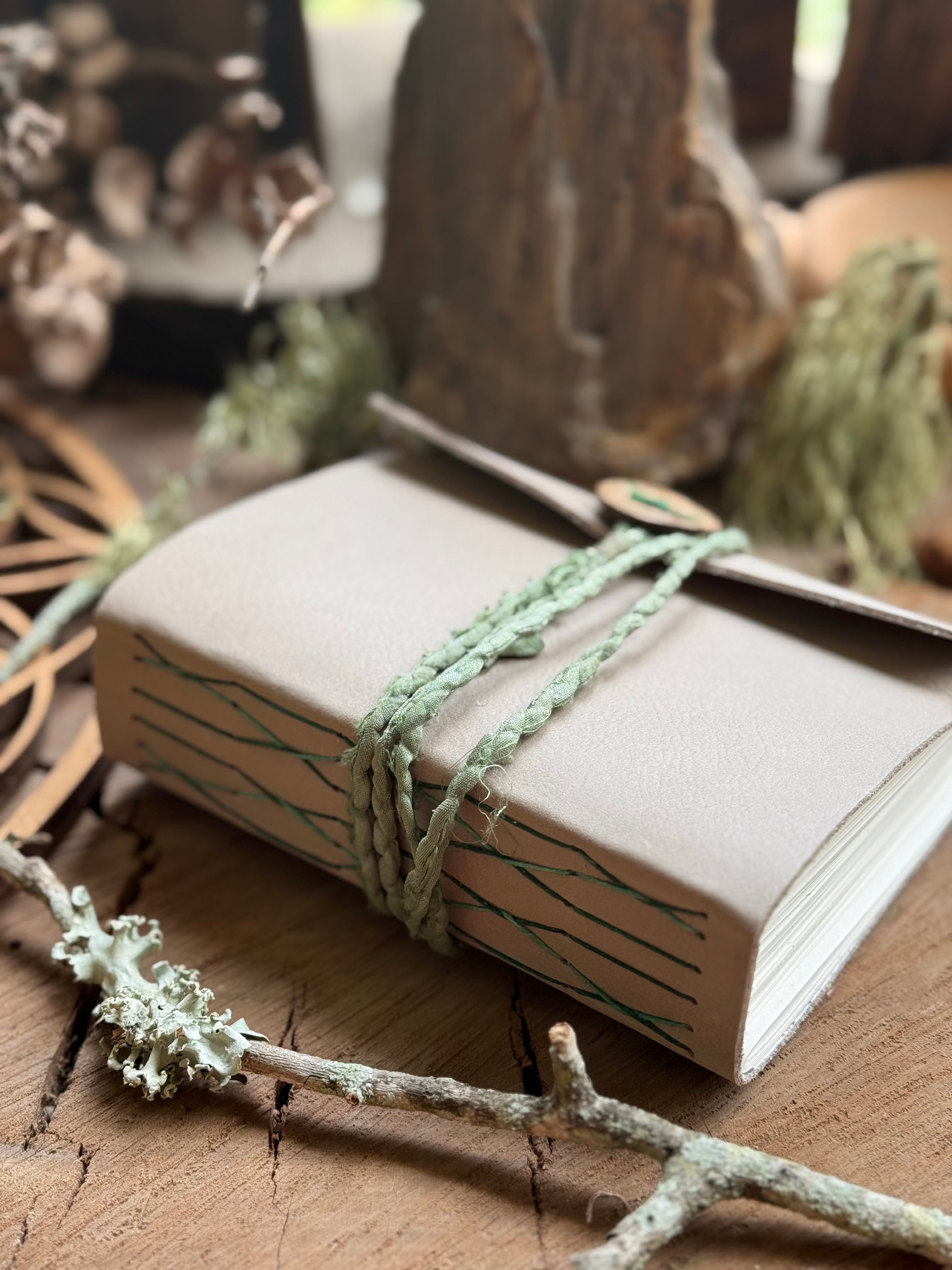 Warm Grey Leather French Twist Signature Journal