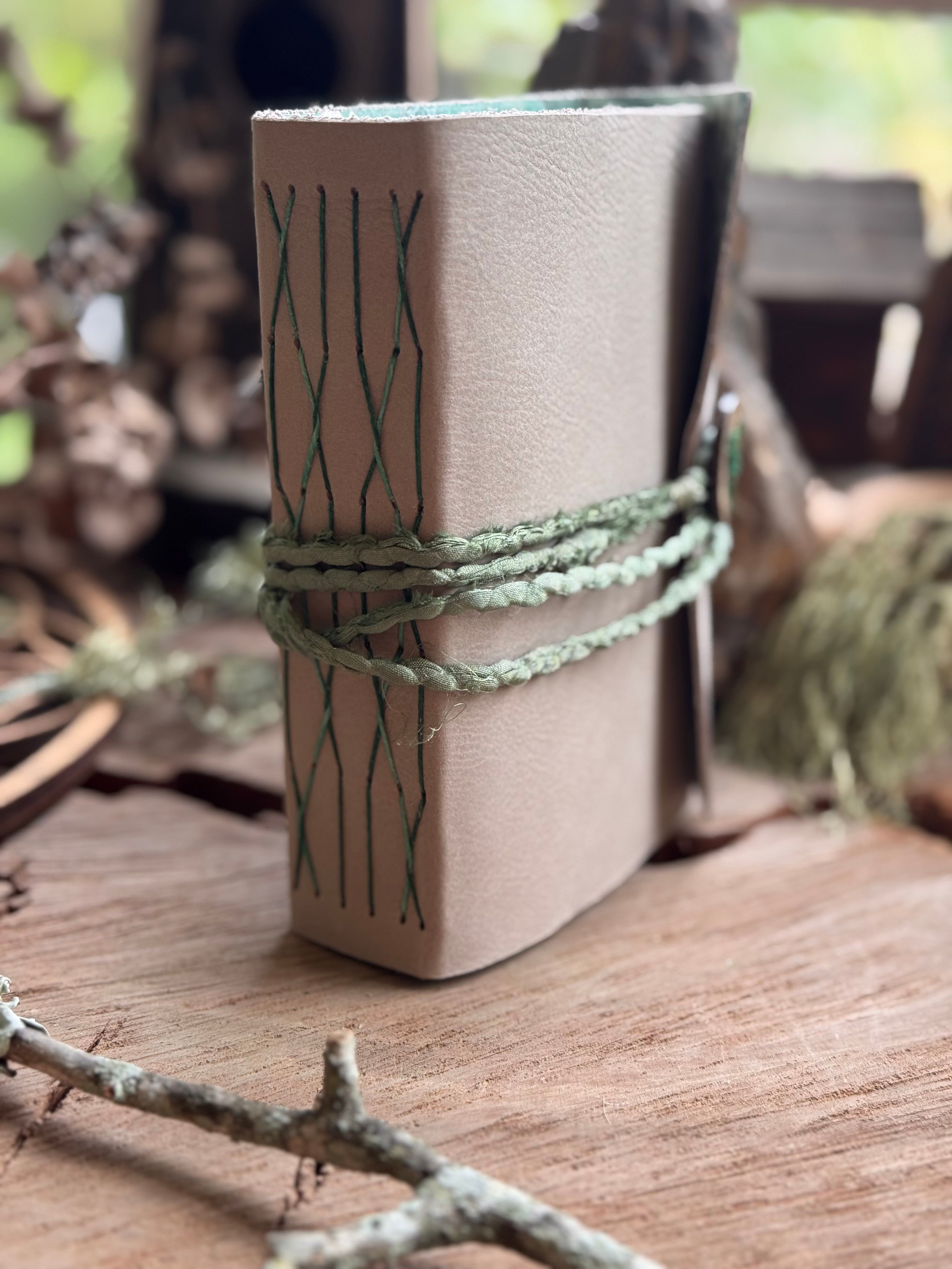 Warm Grey Leather French Twist Signature Journal