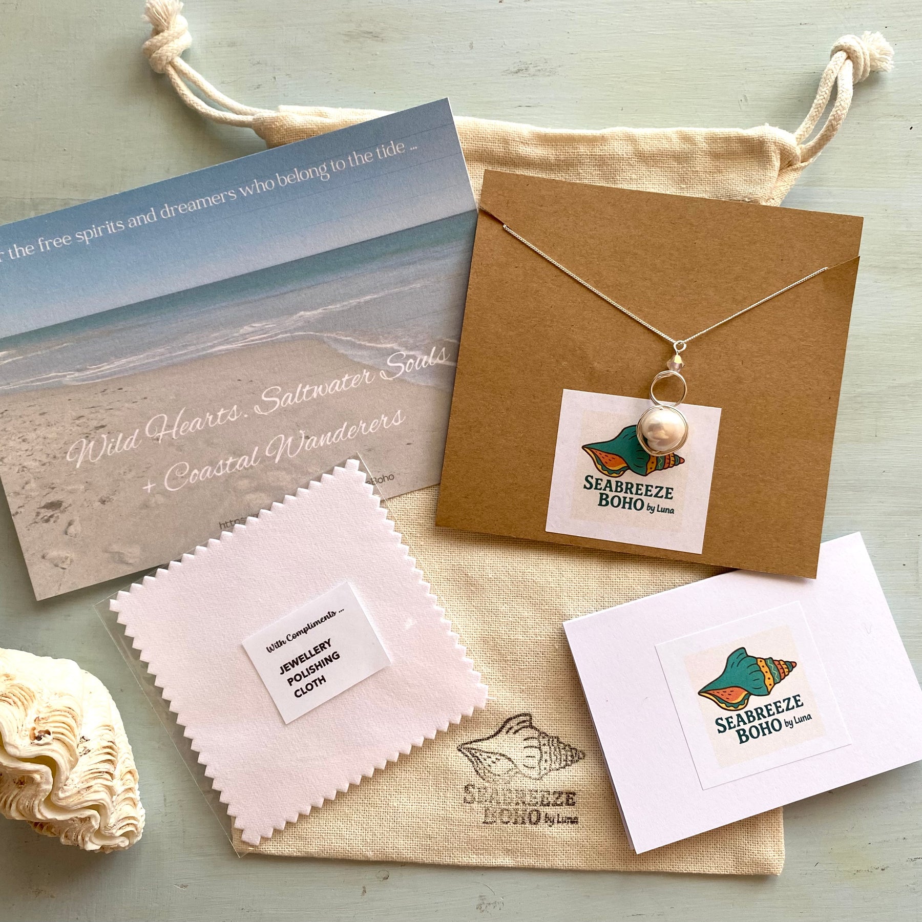 Sterling Silver Baroque Pearl and Crystal Loop Pendant Necklace | Jewellery Gift Idea