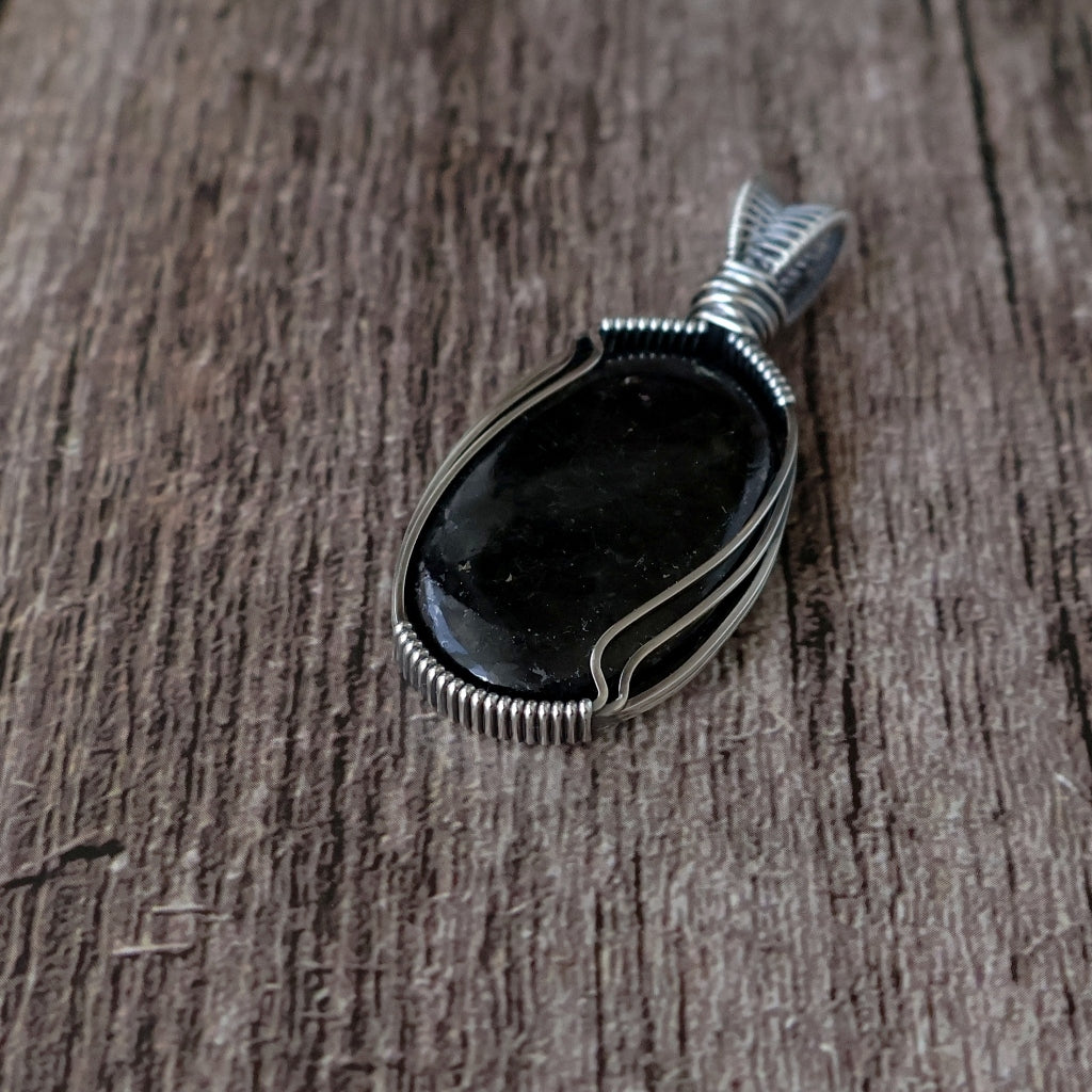RESERVED ~ Sterling Silver Nuummite Pendant