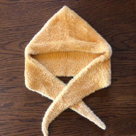 Hand knit Hood Scarf for Child -Yellow Hat Balaclava