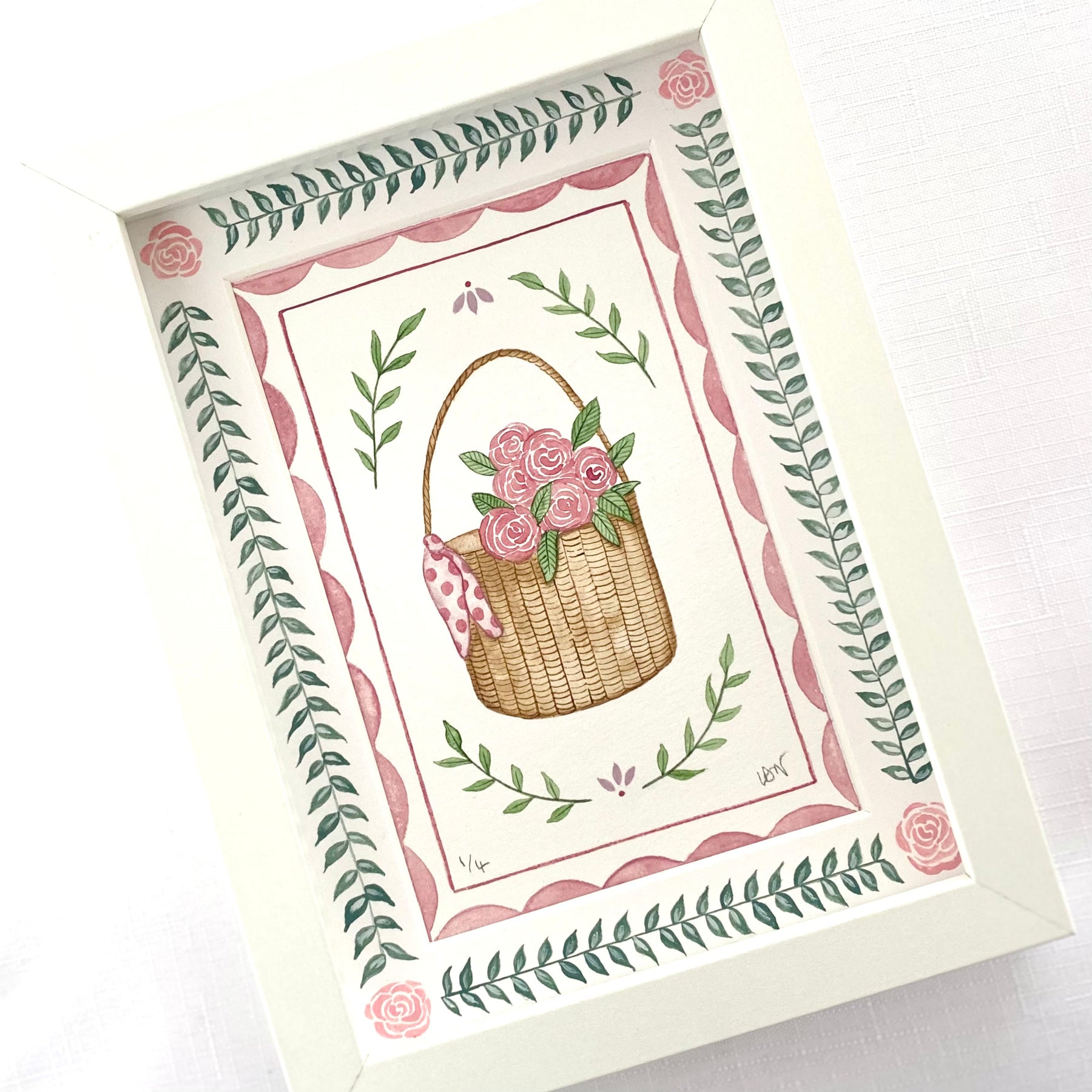 Summer Joys Original Watercolour Painting - Picnic Basket