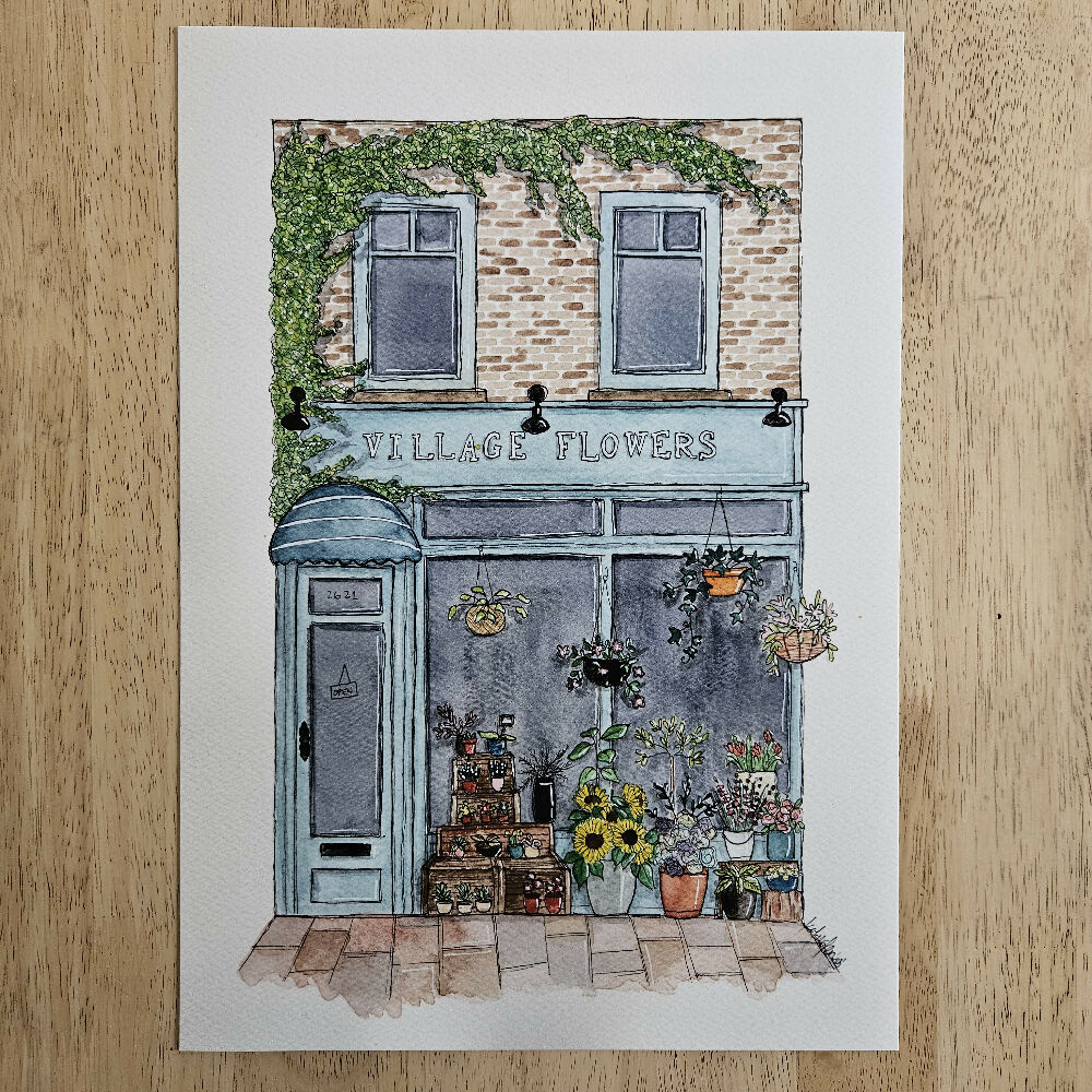 art print - the storefront series - village flowers