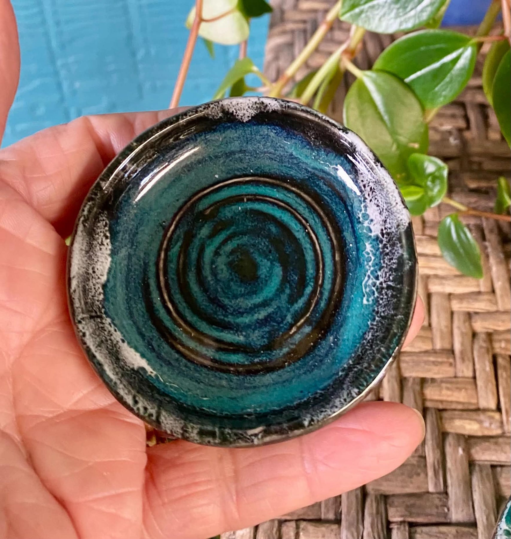 Tea light candle holder turquoises