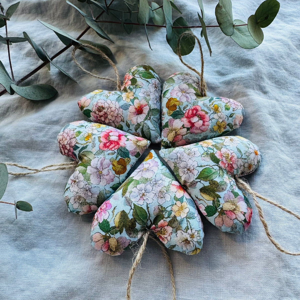 Romantic Hearts - handmade with wool filling