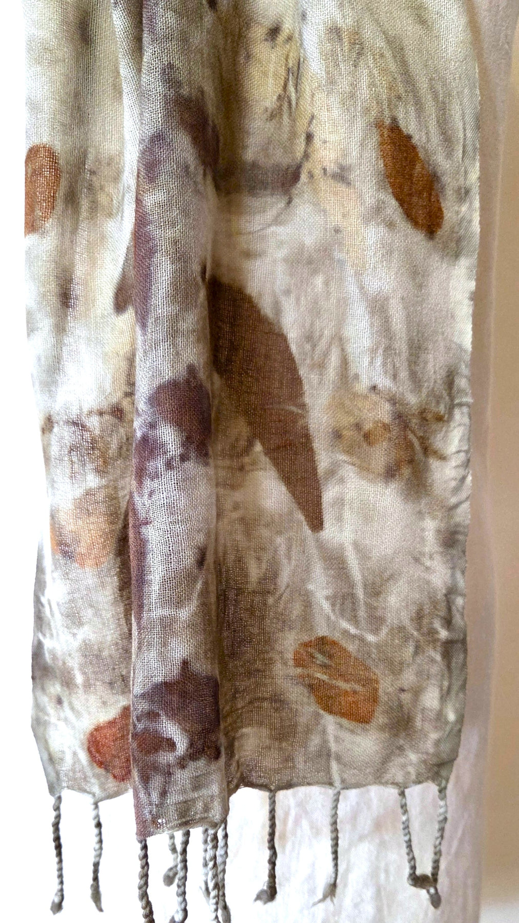 The Marlee - Pure Fine Handloomed Wool Ecoprint Scarf/Wrap