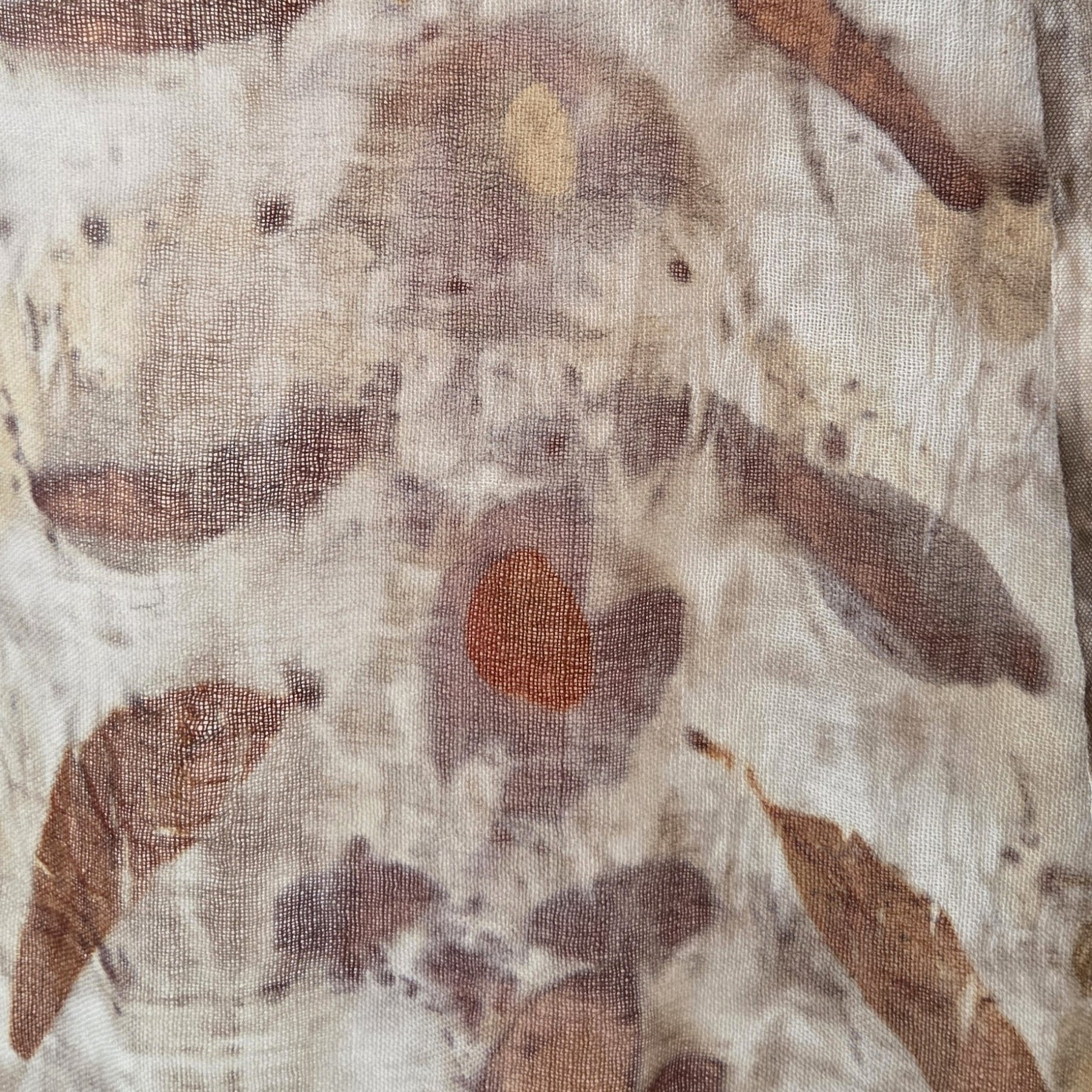 The Marlee - Pure Fine Handloomed Wool Ecoprint Scarf/Wrap