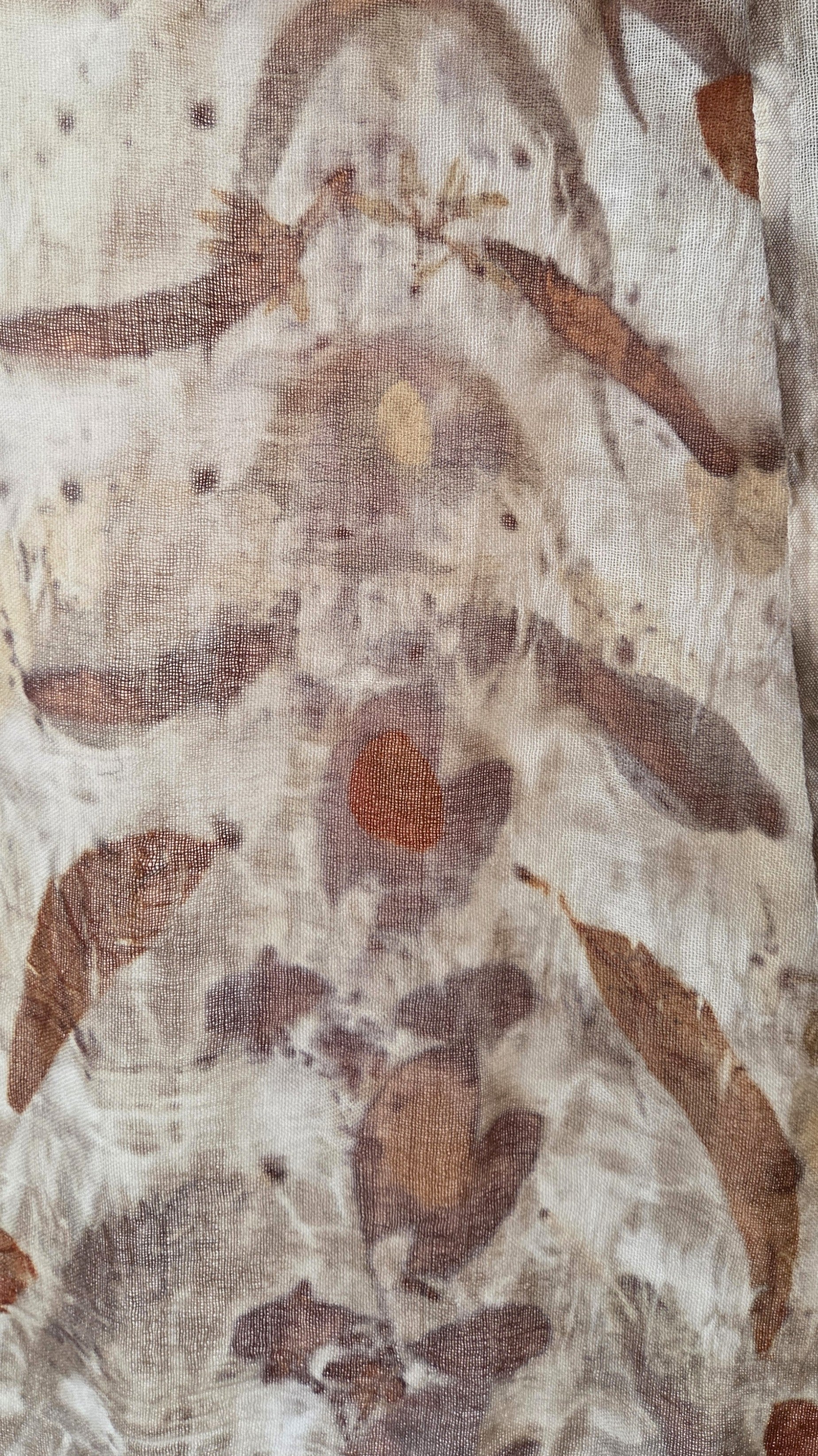 The Marlee - Pure Fine Handloomed Wool Ecoprint Scarf/Wrap