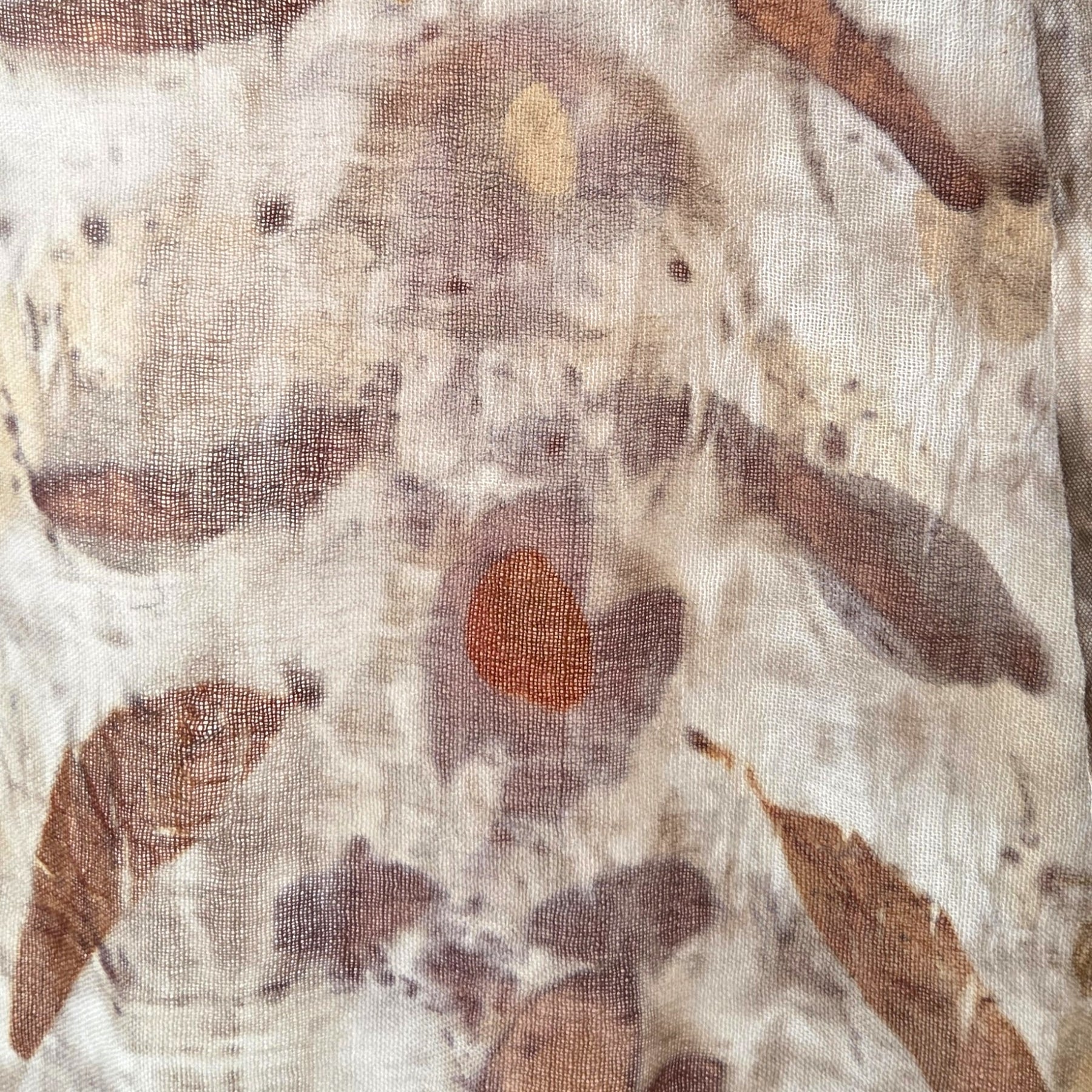 The Marlee - Pure Fine Handloomed Wool Ecoprint Scarf/Wrap