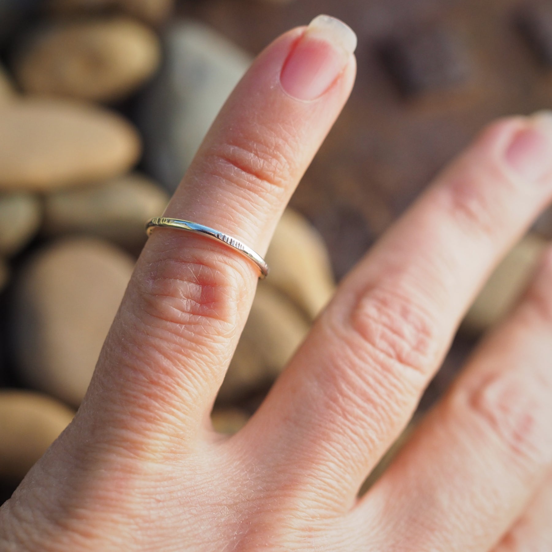 Sterling Silver Textured Stacker Ring