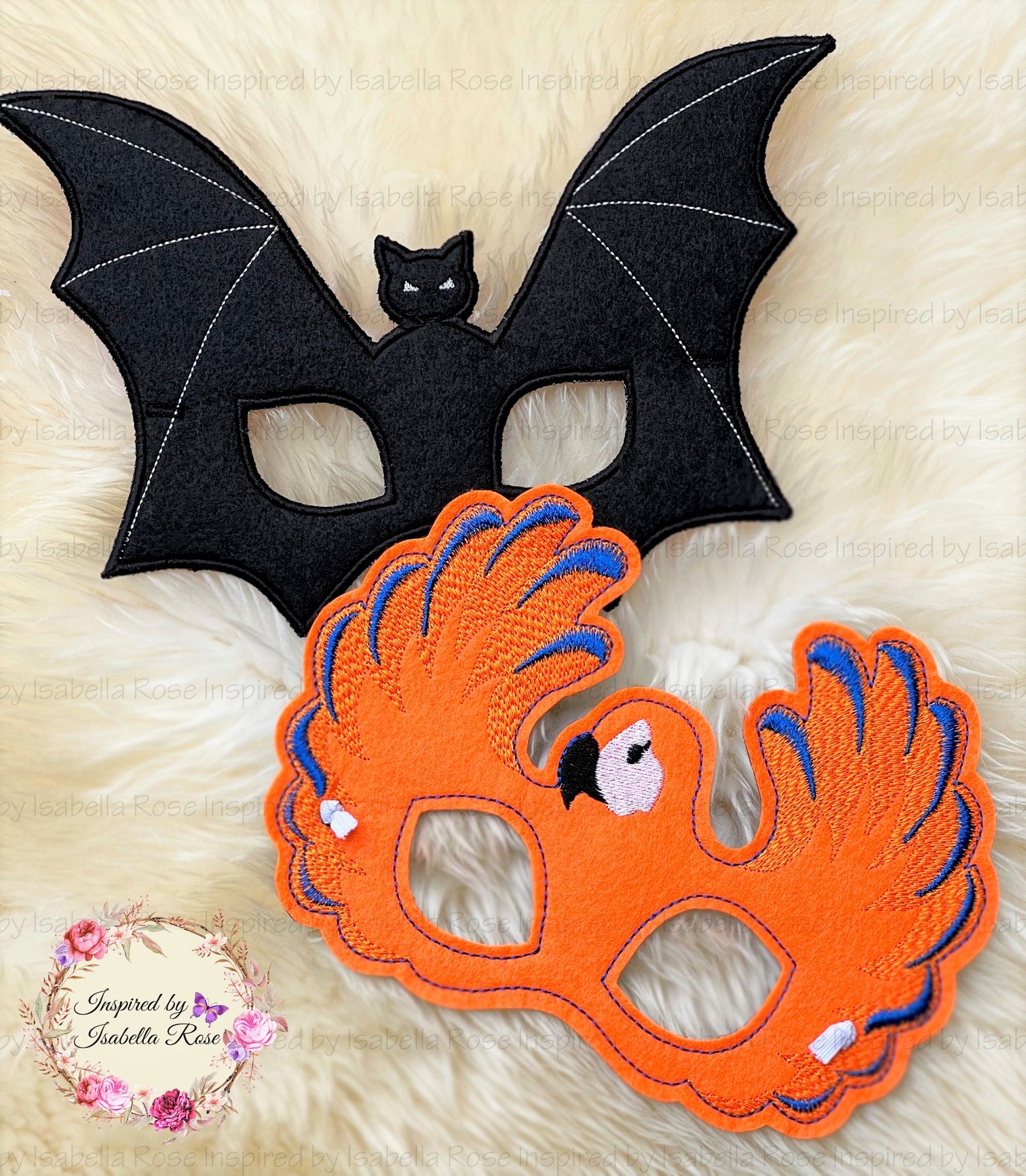 Bat fabric wings, Embroidered Mask, Halloween costume, Made to order