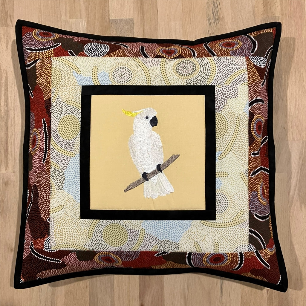 handmade Australian native quilted - sulphur crested cockatoo