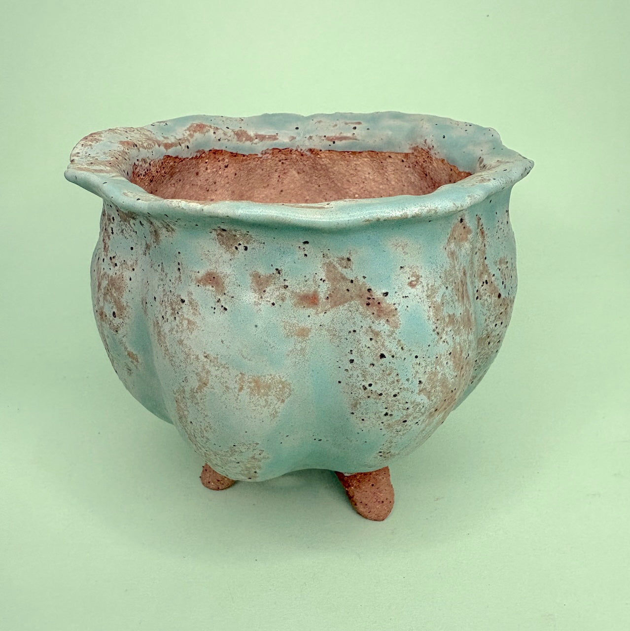 Ceramic cauldron orchid pot