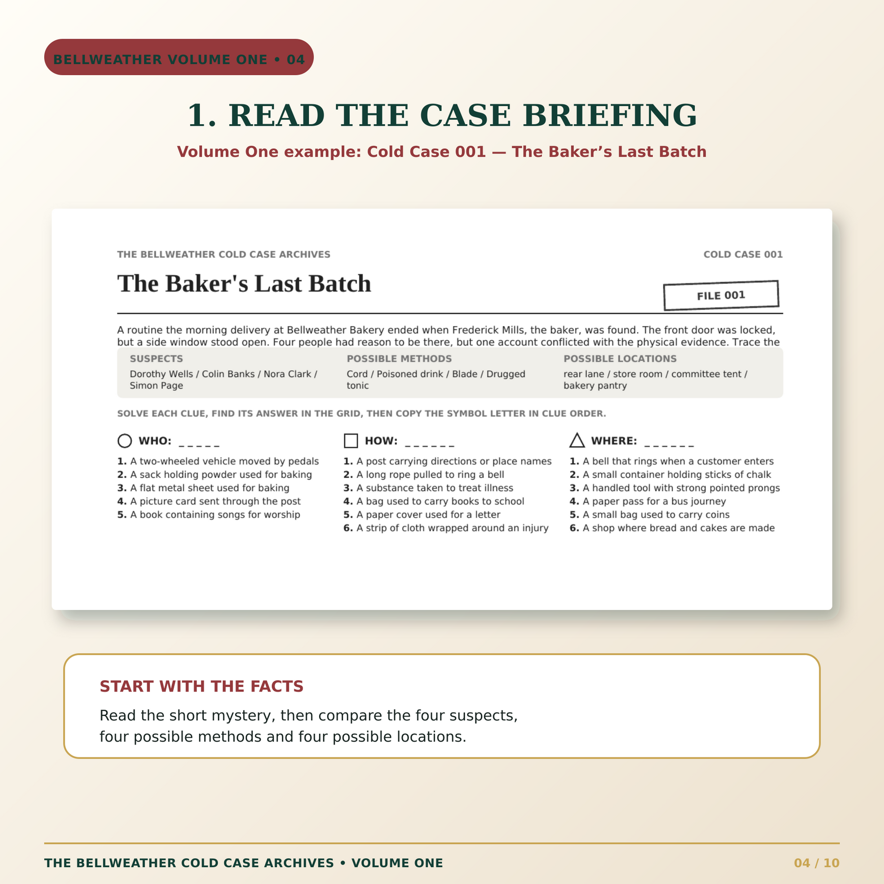 THE BELLWEATHER COLD CASE ARCHIVES: 120 MURDER MYSTERY WORD SEARCHES Vol 1.