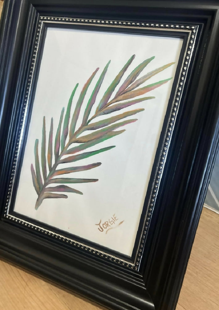 Tropical watercolor botanical framed