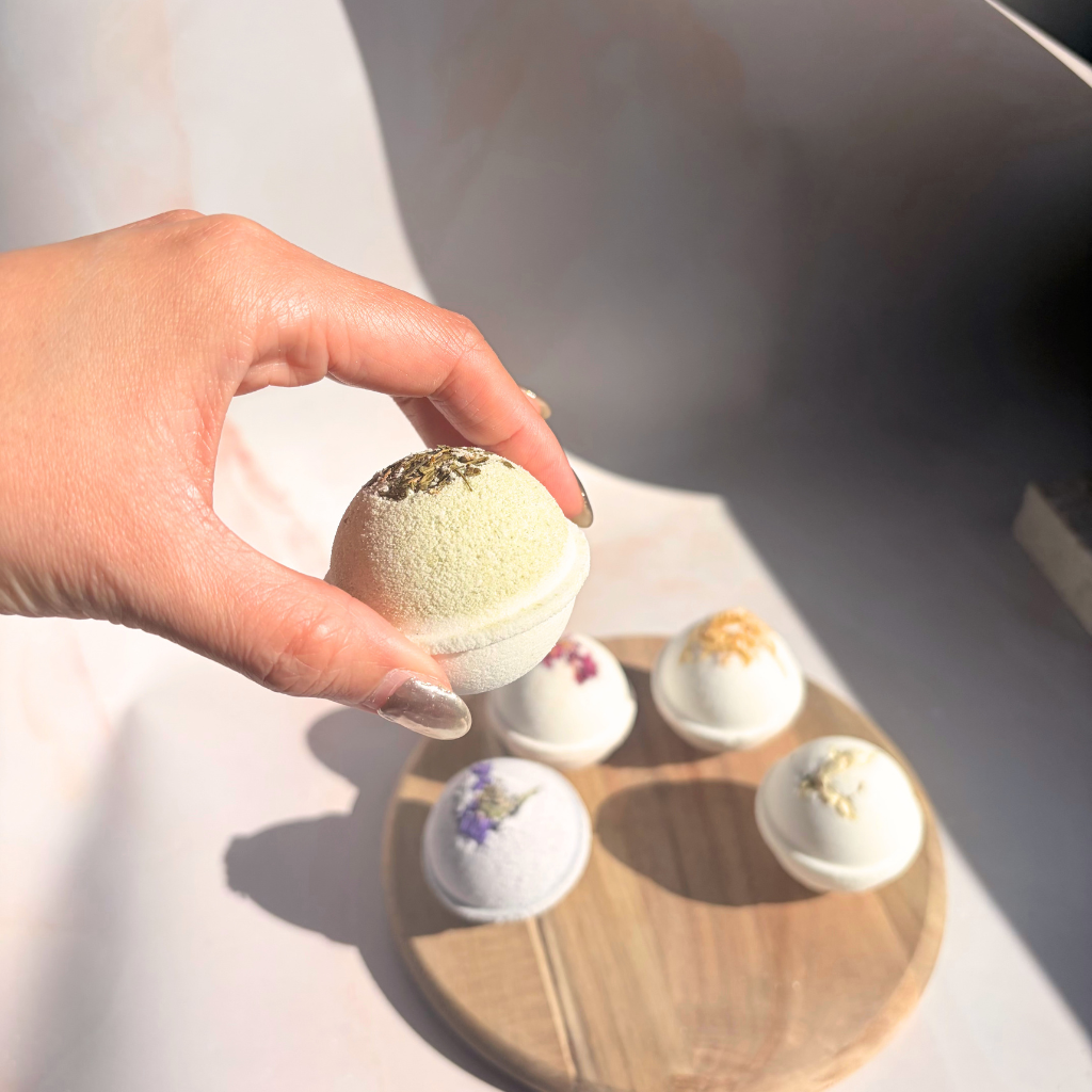 Essential Oil Bath Bomb Discovery Set | 5 Mini Botanical Bath Bombs