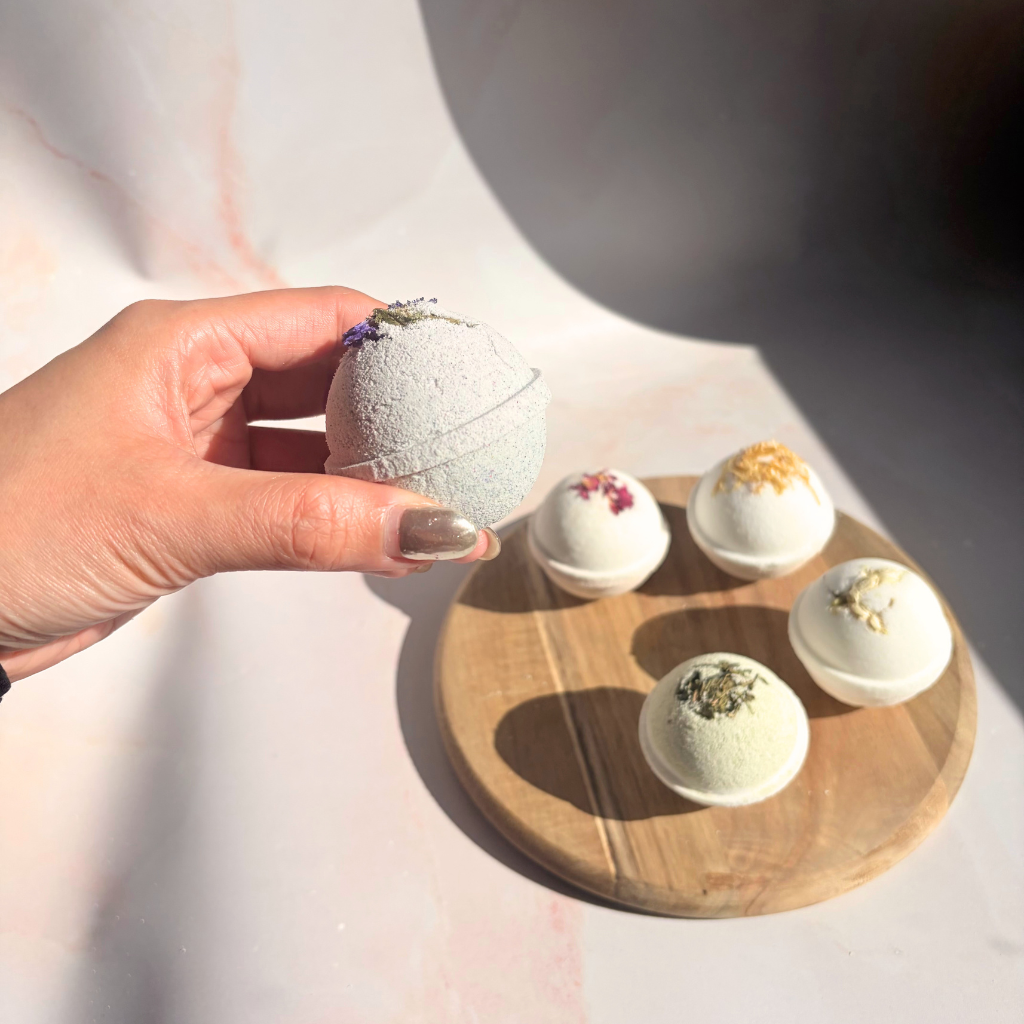 Essential Oil Bath Bomb Discovery Set | 5 Mini Botanical Bath Bombs