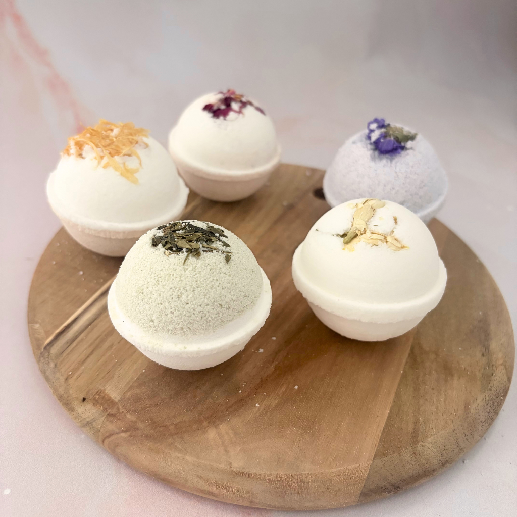 Essential Oil Bath Bomb Discovery Set | 5 Mini Botanical Bath Bombs