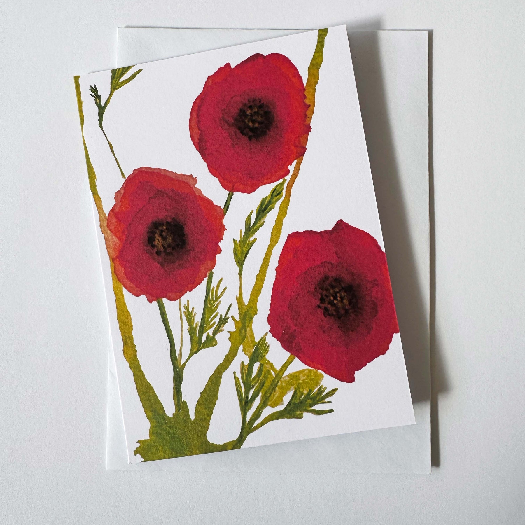 Daisy Greeting Card Set: Hand-Drawn Floral Design, recycled card and envelope.