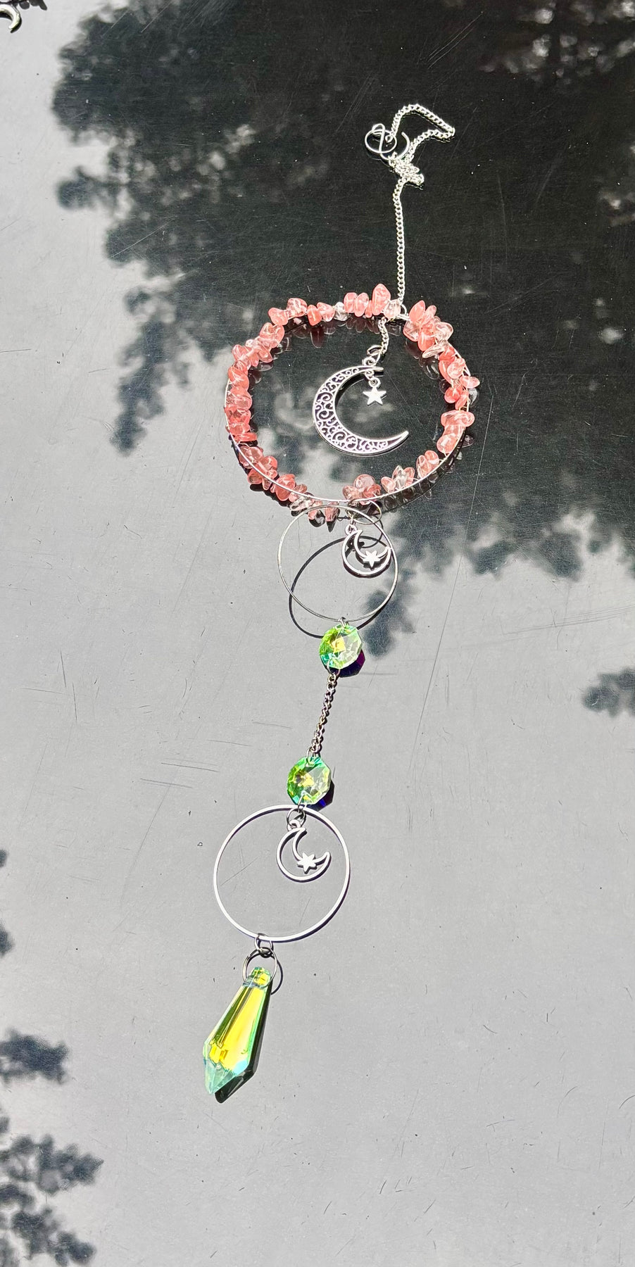 Rose Quartz Sun-Catcher Moon