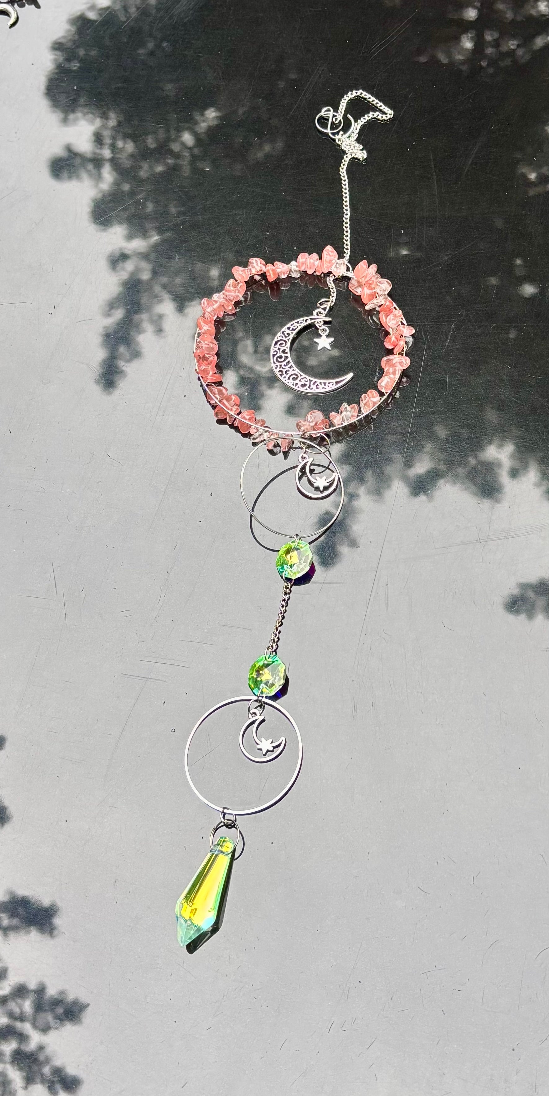 Rose Quartz Sun-Catcher Moon