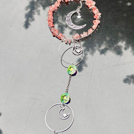 Rose Quartz Sun-Catcher Moon