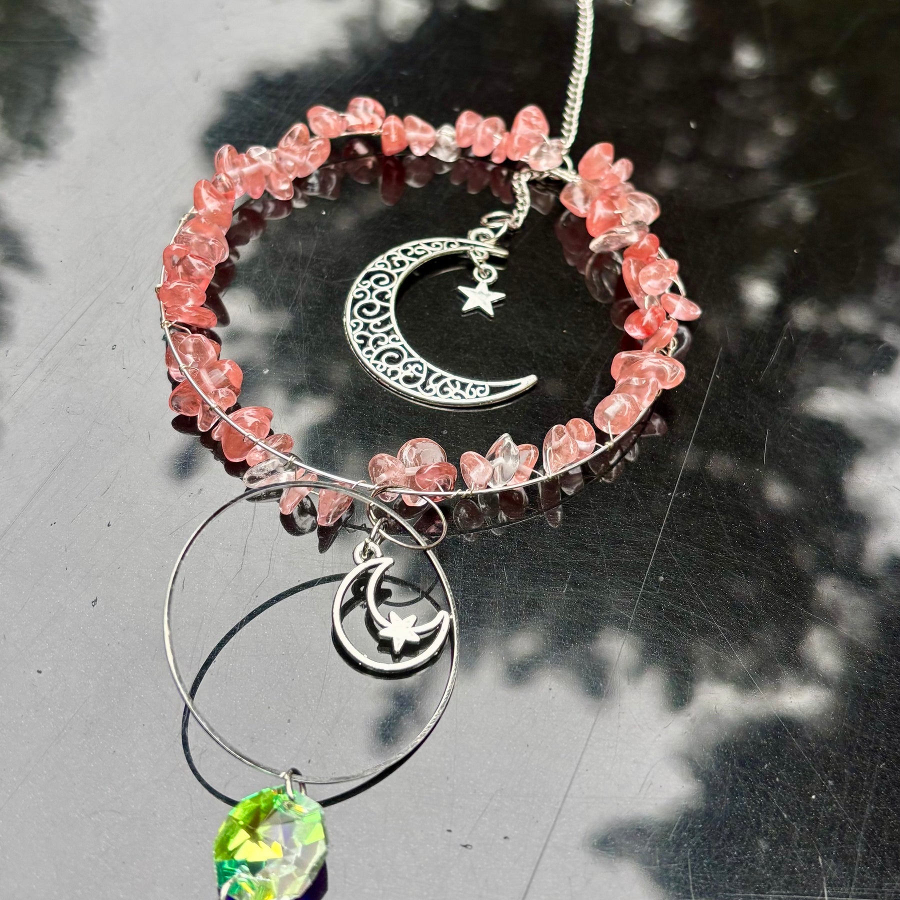 Rose Quartz Sun-Catcher Moon