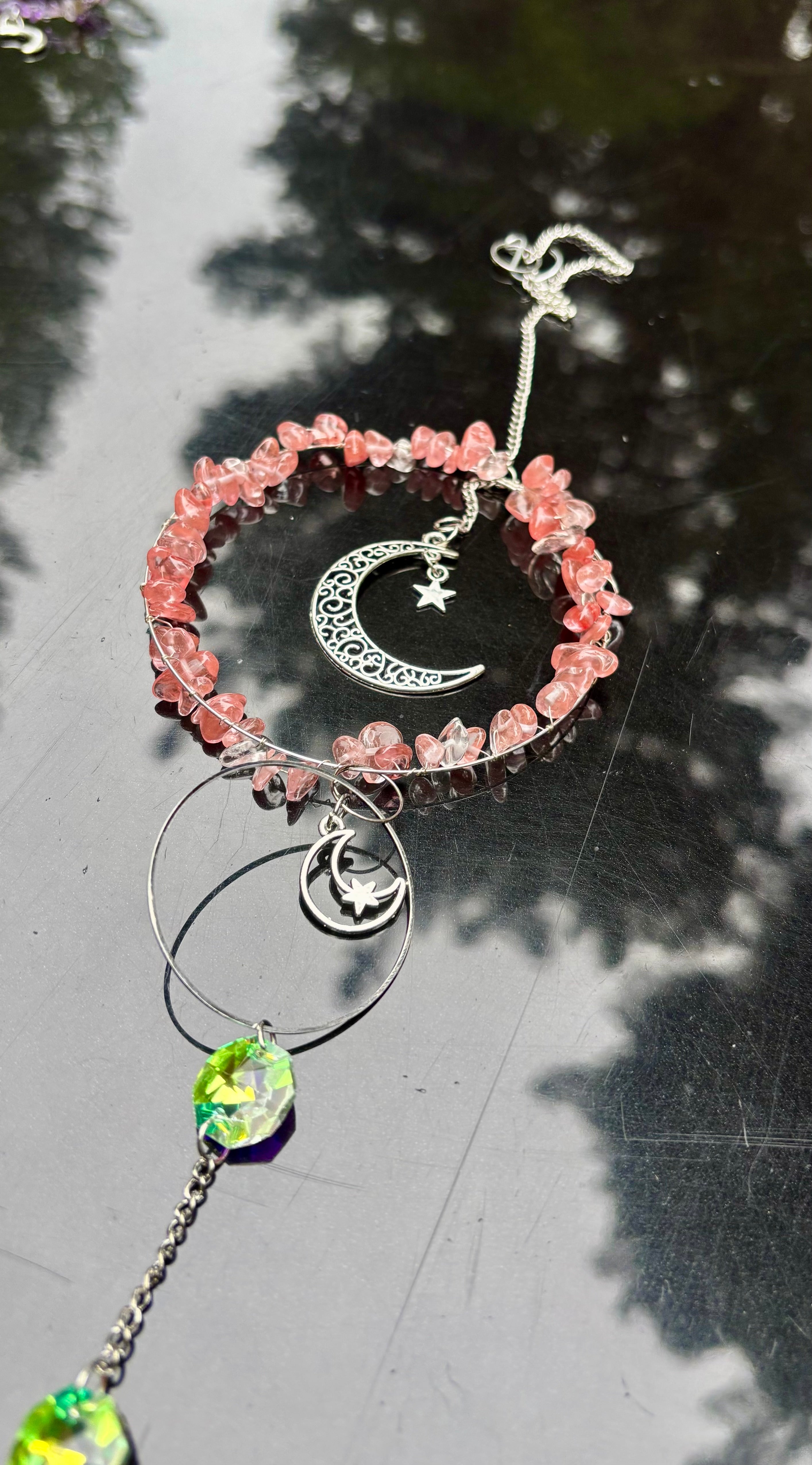 Rose Quartz Sun-Catcher Moon