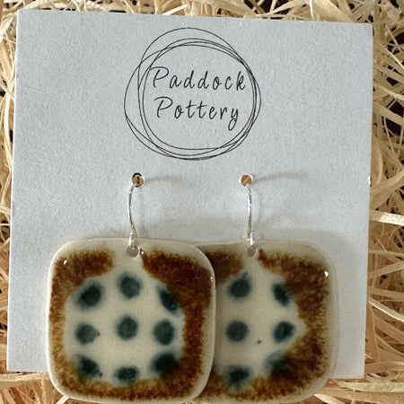 Paddock Pottery _ Handmade Ceramic Earrings with Silver French Hooks