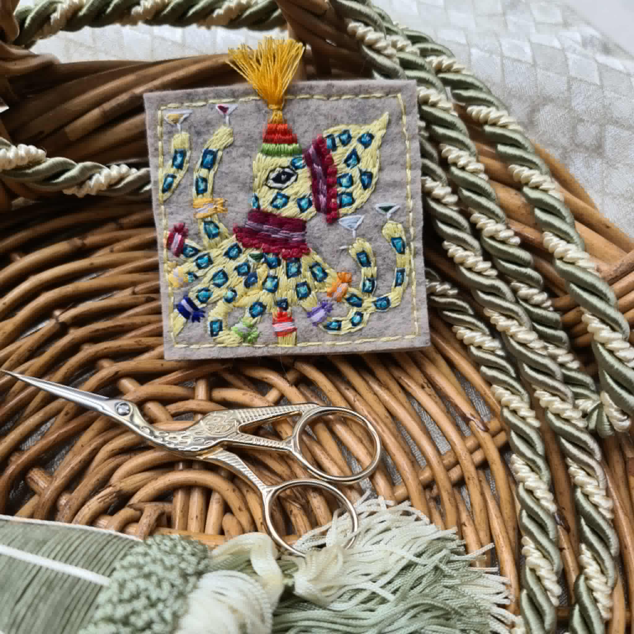 Octopus textile  whimsical wall art