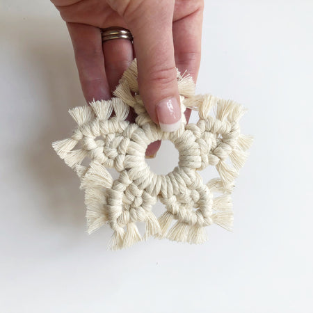 Macrame Christmas snowflake ornament - Set of 3