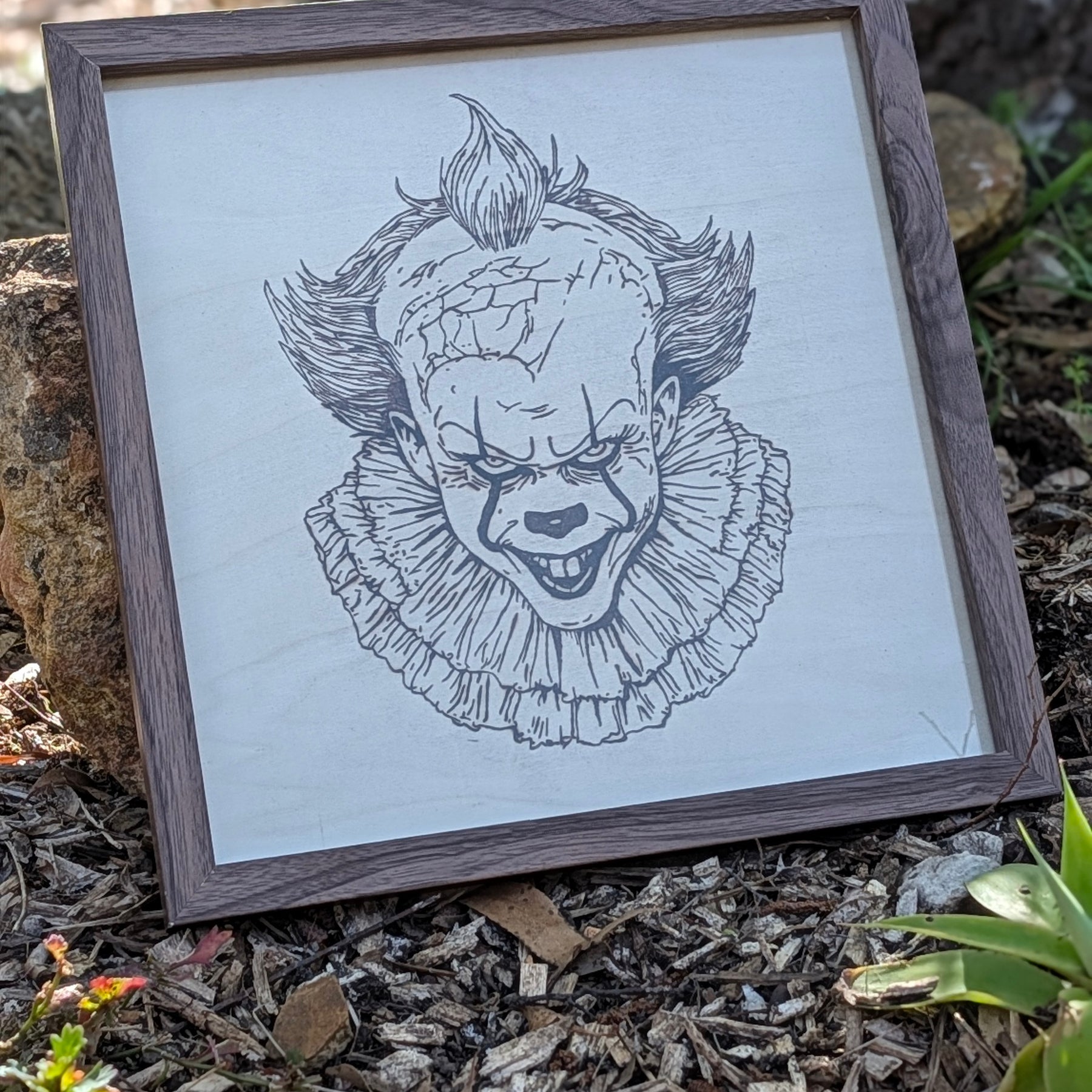 Pennywise IT Halloween Wood Burn Art