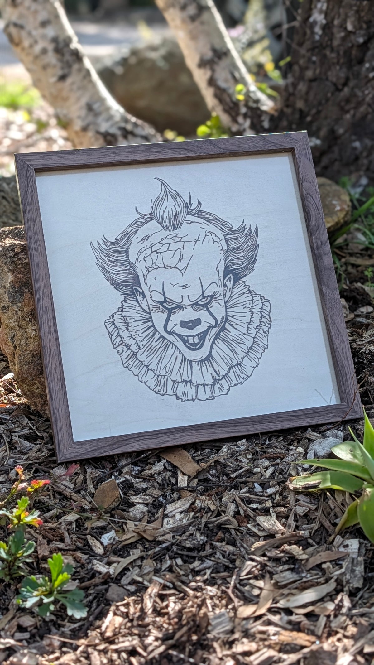 Pennywise IT Halloween Wood Burn Art