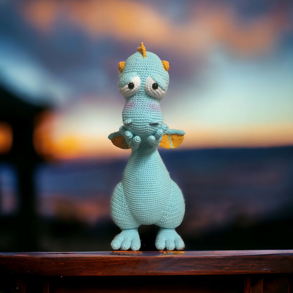 Crochet Shy Dinosaur
