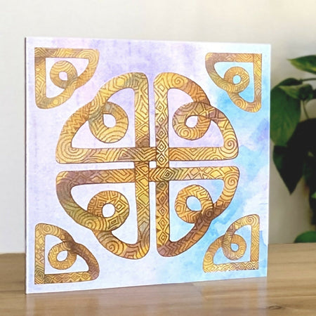Original art greeting cards | Square Print | Single | Celtic Phoenix Sunflowers or Dragonfly