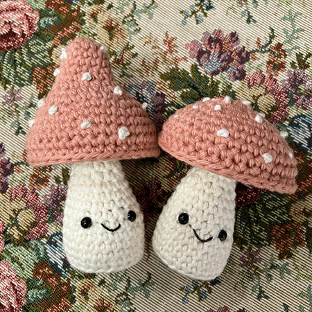 Pretty in Pink Crochet Mushroom Amigurumi