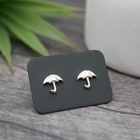 Umbrella Studs - Handmade Sterling Silver Earrings