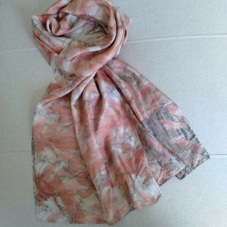 Silk scarf hand eco printed