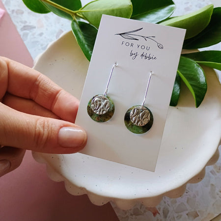 Fine silver earrings- mother of pearl