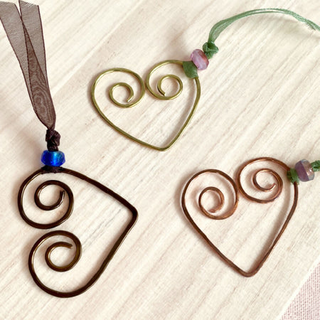 Handmade wire bookmark hearts music notes