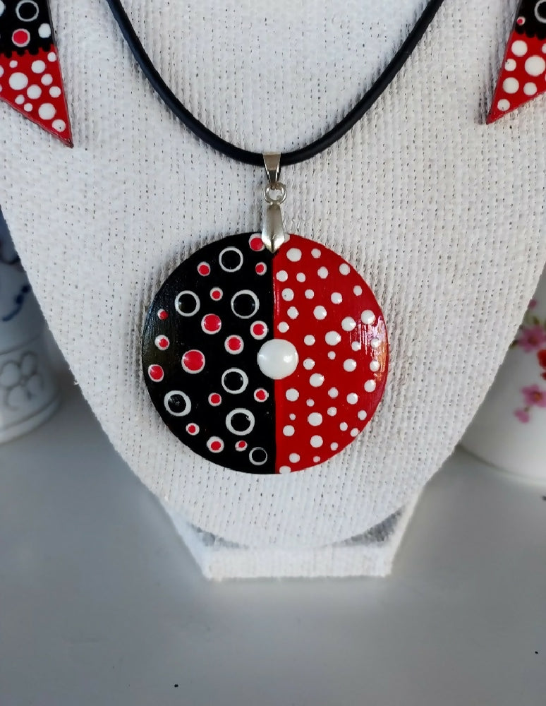 Original Dot Art design Pendant and Earing set called "Gone Dotty "