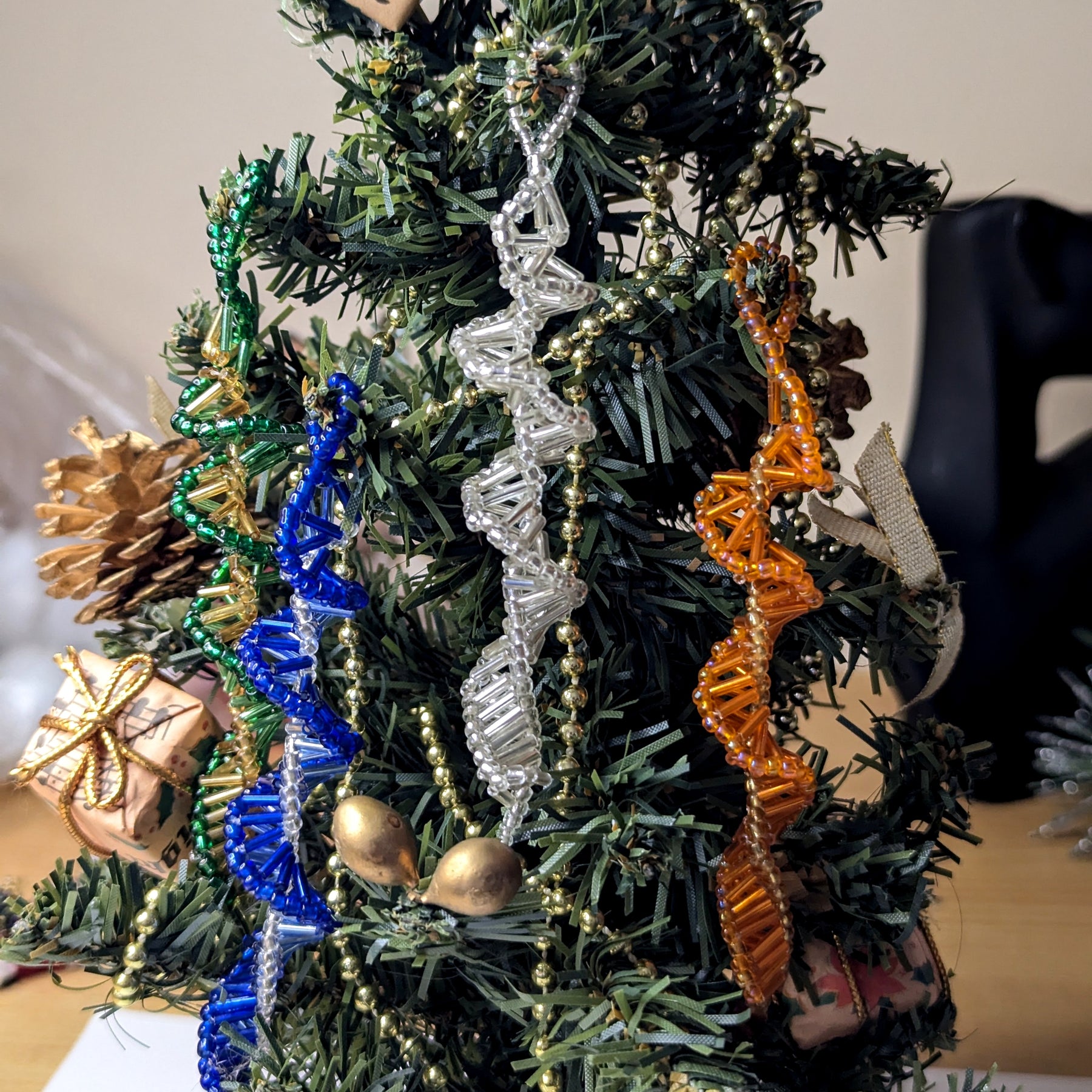 Handmade Beaded Icicle Ornaments – Set of 5 – Christmas Tree Decorations – Seed and Bugle Bead Variations