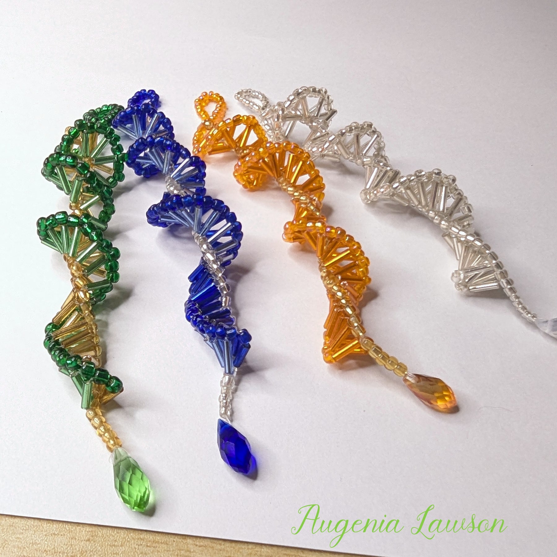 Handmade Beaded Icicle Ornaments – Set of 5 – Christmas Tree Decorations – Seed and Bugle Bead Variations