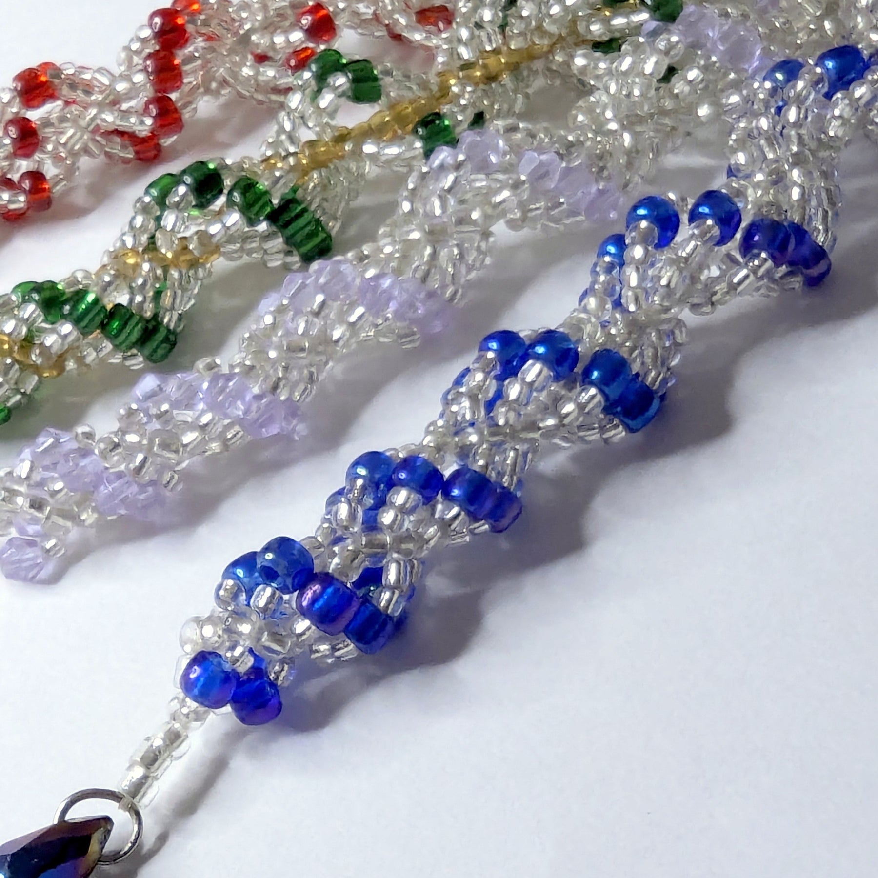 Handmade Beaded Icicle Ornaments – Set of 5 – Christmas Tree Decorations – Seed and Bugle Bead Variations