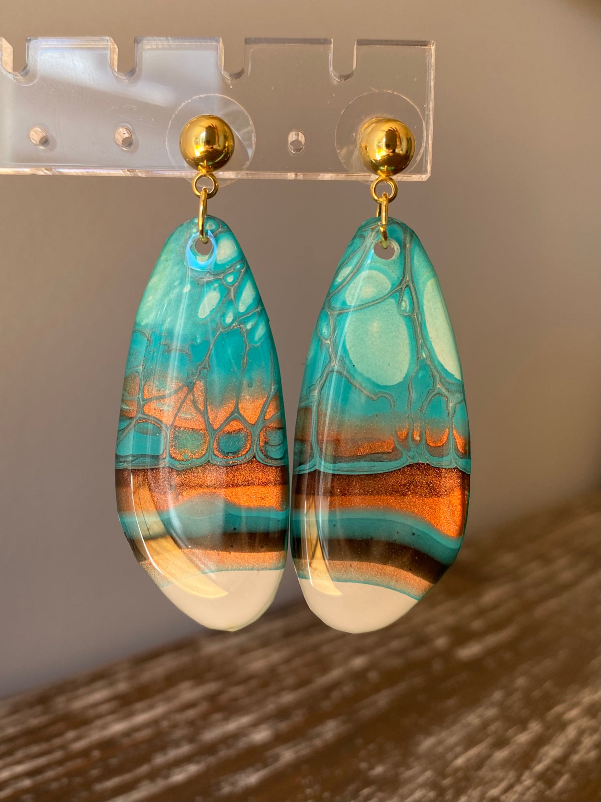 Original Art Turquoise Stud Earrings